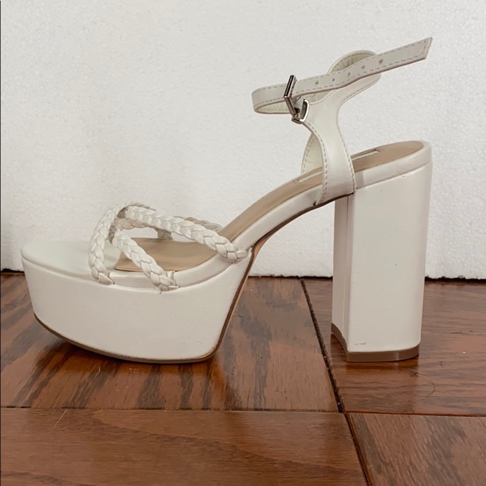 White / cream platform heels